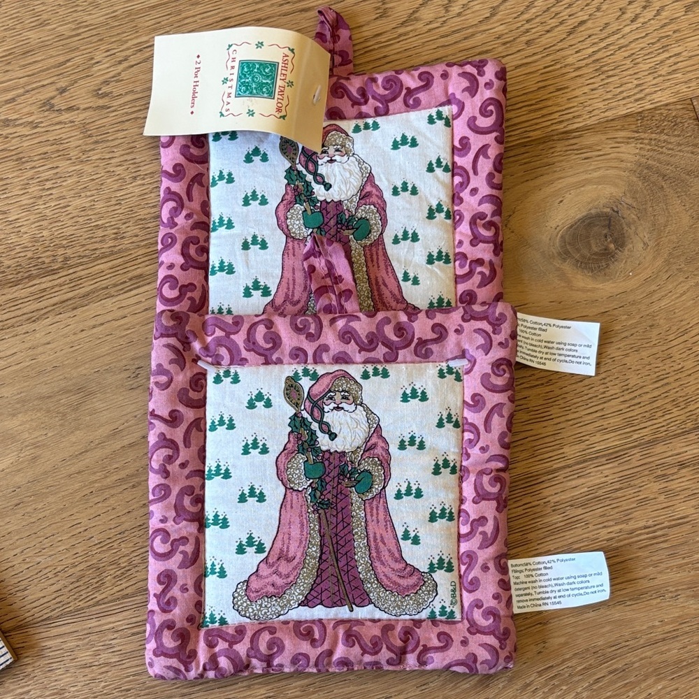 Vintage Laura Ashley santa pot holders
